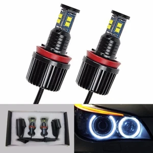 80W LED H8 Angel Eyes Halo Ring DRL Fog Light White Bulbs For BMW E90 E92 E93 X5 - Bild 1 von 9