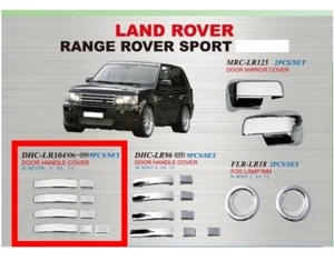 2007 08 09 para Land Rover Range Rover Sport manija de puerta cubiertas cromadas 9 piezas - Imagen 1 de 5