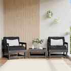 Vidaxl Garden Chairs With Cushions 2 Pcs Grey Solid Wood Pine Uk Gf0