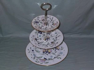 Coalport Pageant Bone China supporto per piatti da torta hostess a 3 livelli - Foto 1 di 5