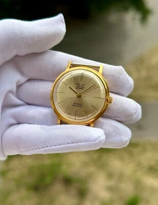 Mechanical Wristwatch POLJOT DeLUXE Gold Plated AUTOMATIC USSR Vintage men's - Picture 1 of 17