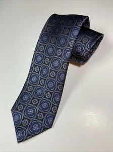 Joseph Abboud 100% Silk Necktie Blue & Black Geometric Design BRAND NEW! - Picture 1 of 6