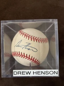 DREW HENSON SIGNED AUTO. OFFICIAL AL BASEBALL NY YANKEES COWBOYS MICHIGAN - Picture 1 of 2