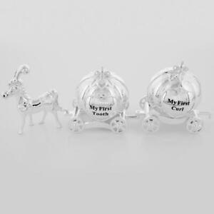 Stunning Silverplated Horse And Carriage My First Tooth & First Curl Gift Set