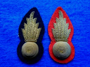2 X VARIATION OF ROYAL ARTILLERY WARRANT OFFICERS BULLION COLLAR BADGES - Picture 1 of 2