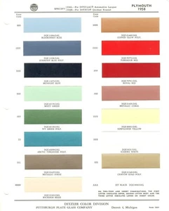 1958 PLYMOUTH BELVEDERE SAVOY PLAZA FURY SUBURBAN WAGON  PAINT CHIPS (PPG) - Bild 1 von 1
