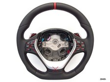 BMW F22 F30 NEW NAPPA ERGONOMIC INLAYS SPORTS HEATED SW FLAT BOTTOM shift RED