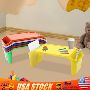 6 Pcs PP Kids Lap Desk Tray Plastic Breakfast Laptop Trays With Side Slots US - Picture 1 of 18