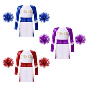 Kids Girls Cheerleading Dance Set Letter Print Cheer Leader Outfit Athletic - Picture 1 of 51