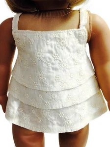 Ecru Eyelet Tank Top Shirt Blouse Clothes for 18 inch Girl Dolls - Picture 1 of 4