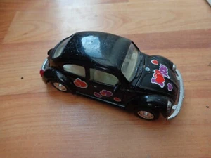 WELLY 1/36 CLASSIC VOLKSWAGEN KAFER BEETLE BLACK 'I LOVE YOU' DIECAST MODEL CAR - Picture 1 of 2