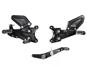 Bonamici Black Aluminium Rearsets to fit Yamaha YZF-R6 2017 onwards - Picture 1 of 2