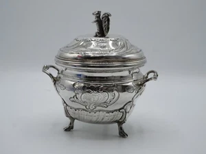 RARE SUCRIER EN ARGENT MASSIF ORIGINE FRANCE EPOQUE 18 EME ARMOIRIES 1753 - Picture 1 of 10