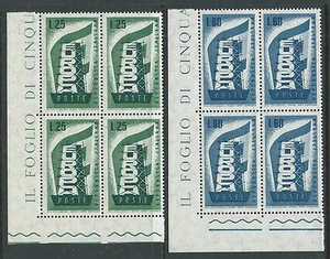 1956 ITALIA EUROPA QUARTINA LUSSO MNH ** - VA38-3 - Picture 1 of 1
