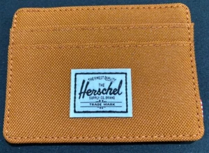Herschel Supply Co Slim Cardholder Wallet Buckthorn Brown Mustard Canvas New ⭐️ - Picture 1 of 3