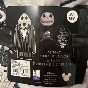 The Nightmare Before Christmas Jack Skellington Minky Hoody Dorm Sleepwear m/l - Picture 1 of 2