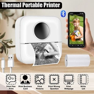 Mini Thermal Portable Printer Pocket Photo Printer Wireless Bluetooth Printing - Picture 1 of 17