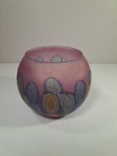 Rueven Nouveau Art Glass Co USA Hand Painted 4" Rose Bowl
