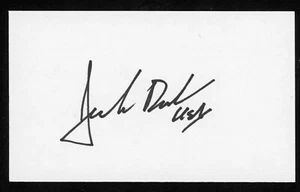 Tarjeta 3x5 firmada por el dueño del equipo Jack Roush, Salón de la Fama de NASCAR E27217 - Imagen 1 de 1