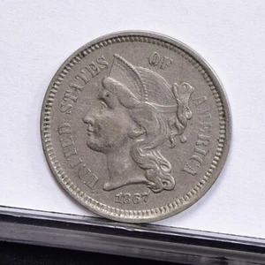 1867 Three Cent Nickel 3CN - XF (#58812-L) - Picture 1 of 8