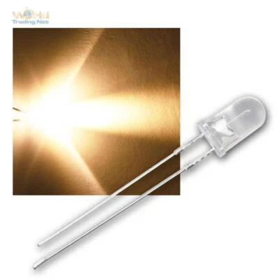 50 LED 5mm bianco caldo tipo "WTN-5-13000ww" LED super luminosi chiari acqua warmwhite caldo - Immagine 1 di 4