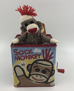 Sock Monkey Jack In The Box Tin Metal Box Schylling Space Classic Kids Toy 2008