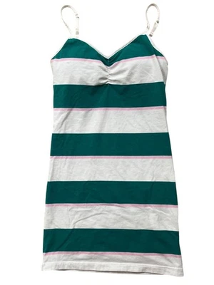 SO Favorite Long Babydoll Cami Tank Top Y2K Womens XS Green Striped GIlmore Girl - Image 1 of 4