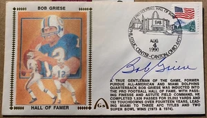 BOB GRIESE AUTOGRAPHED SIGNED Z SILK CACHE MIAMI DOLPHINS NFL HOF  JSA COA - Picture 1 of 1