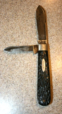 Cuchillo vintage 2 hojas ESTUCHE PROBADO XX negro 3,5 pulgadas excelente broche de presión Foto 1 de 4