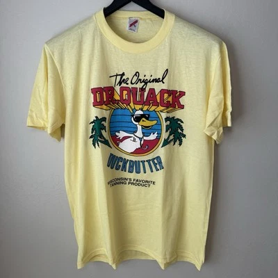 Vintage 1988 Dr. Quack Duck Butter T-Shirt XL Jerzees USA Funny Beach Tee - Image 1 of 4