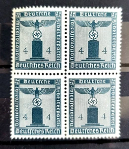 1942 German Block of 4 Stamps Officials - EAGLE ON THE BASE 4 rpf MNH  /500 - Picture 1 of 1
