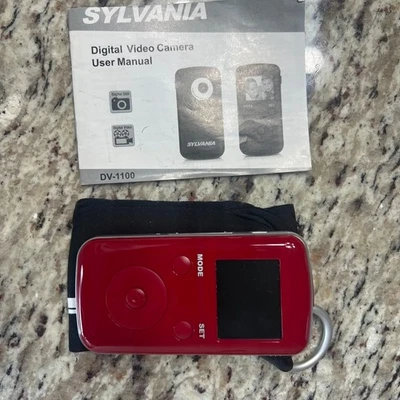 Sylvania DV-1100 Digital Video Camera Red 4X Digital Zoom Compact Camcorder - Image 1 of 4