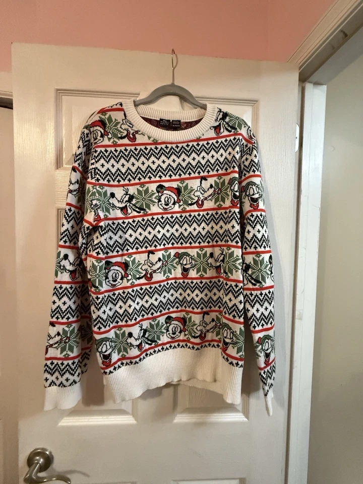 Disney Men’s Xl Crewneck Festive Christmas Sweater  - Image 1 of 4