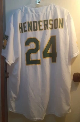 Camiseta deportiva local de Oakland Athletics Rickey Henderson Field #24 SGA 15/07/17 talla XL. E1 Foto 1 de 4