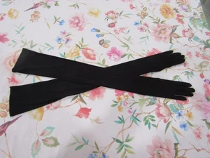 Vintage schwarze Mousquetaire Opera Handschuhe --- super lang 28" schulterlang! -- Gr. 7 - Bild 1 von 5