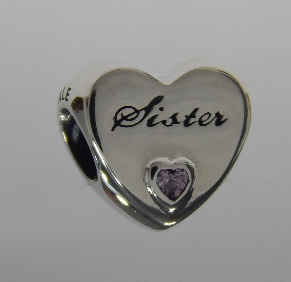 Authentic PANDORA Charm Sisters Love 791946PCZ Heart