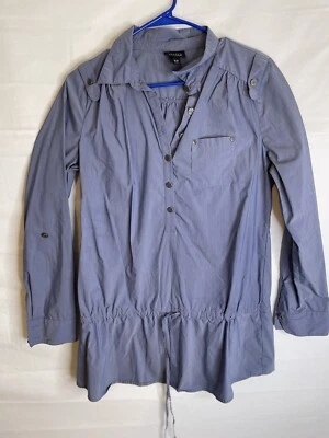 Blusa azul peplum manga media larga para mujer Nicole By Nicole Miller 1288 Foto 1 de 4