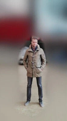 1/18 Figures Model Stand Coat Man Male 4" Resin Figurines For Cars Vehicles Toys - Image 1 of 4