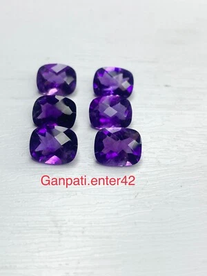 Amethyst Loose Gemstone Faceted Cushion Checkerboard Cut 12x10 mm Natural E - Image 1 of 4