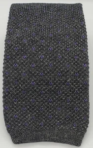 NWT Brunello Cucinelli 100% Cotton Grey Square End Neck Tie, Made In Italy - Picture 1 of 11