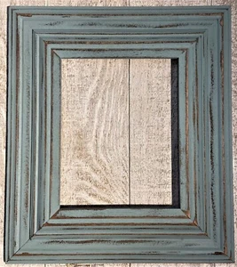 F004-450 3-1/2" Vintage Duck Egg Distressed Distressed Picture Frame - Picture 1 of 3