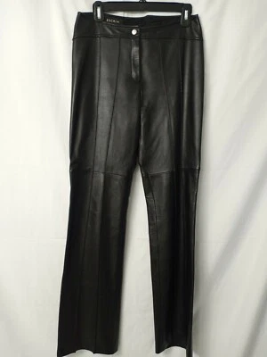 Escada, pantalones de cuero negro, talla 36 Foto 1 de 4