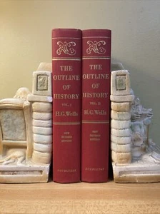 The Outline Of History Volume 1-2 By H.G. Wells History Vintage 1971 Book Club - Foto 1 di 22