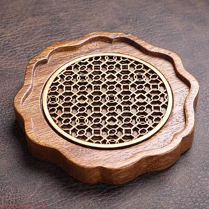 Traditional Tea Tray Teapot Teacup Solid Wood Tray Mat Cup Trays Accessories - Picture 1 of 3