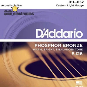D'Addario EJ26 Phosphor Bronze Akustikgitarrensaiten 11-52 Custom Light - Bild 1 von 4