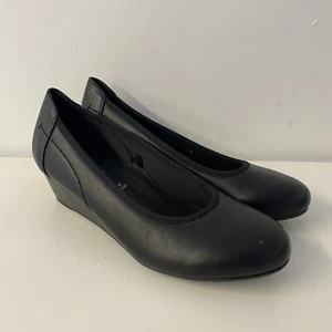 Easy Street Pumps Leder Keilabsatz schwarz runde Spitze Größe 7 40 - Bild 1 von 12