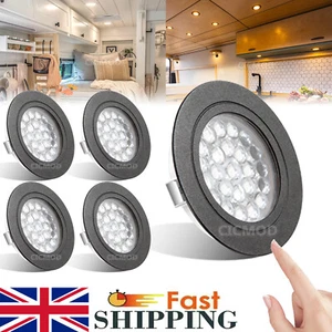 12V Interior LED Spot Lights Campervan Boat Downlight Touch sensitive on off Dim - Picture 1 of 27