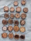 LARGE LOT USED TIMEX WRISTWATCH CASES & SMALL PARTS SOME WITH DIALS NO MOVEMENTS