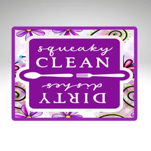 SPÜLMASCHINENREIN SCHMUTZIG MAGNETSCHILD 4" x 3" KRATZFESTER MAGNET - Bild 1 von 4