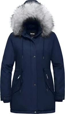 Abrigo parka aislante de invierno talla grande Soularge para mujer con capucha de piel sintética Foto 1 de 4